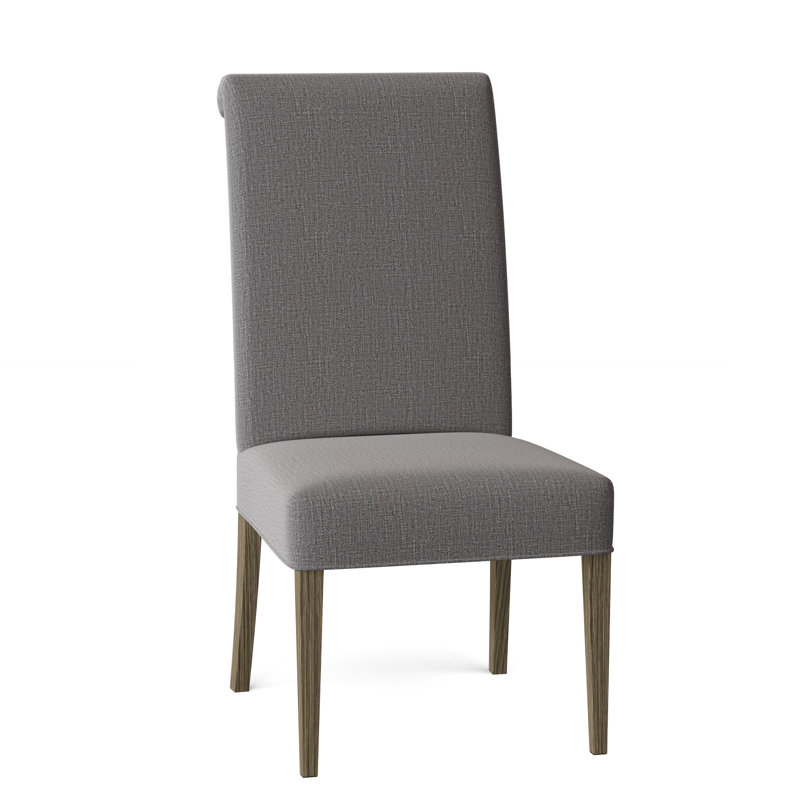 Chaise rembourrée Sebree, Espresso, Gris anthracite performance