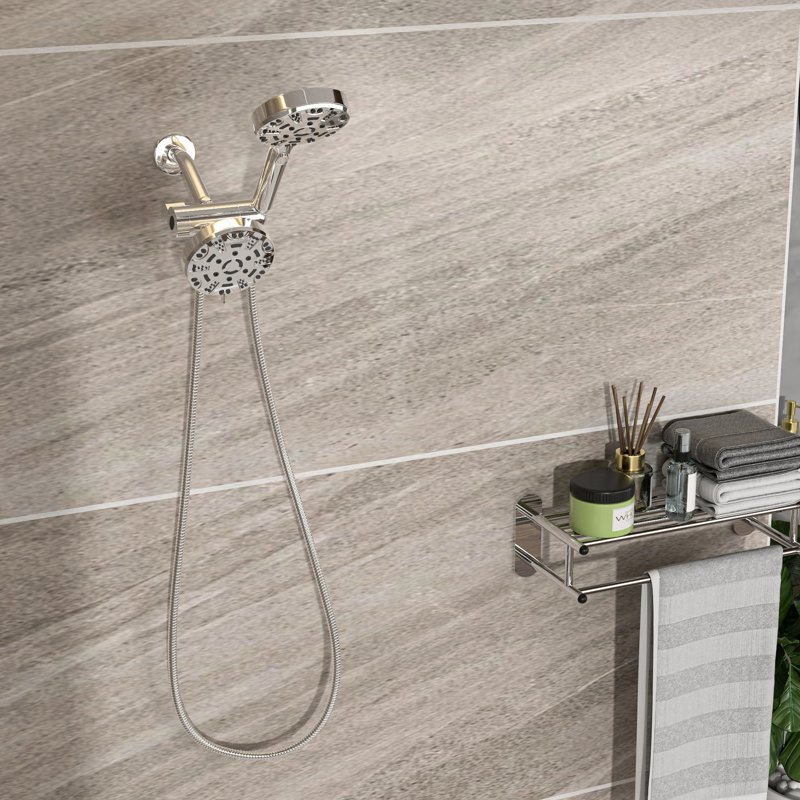 4.7" Rain Showerhead And 8 Handheld Shower In For Home Bath Head Portable Hand Finish, Chrome
