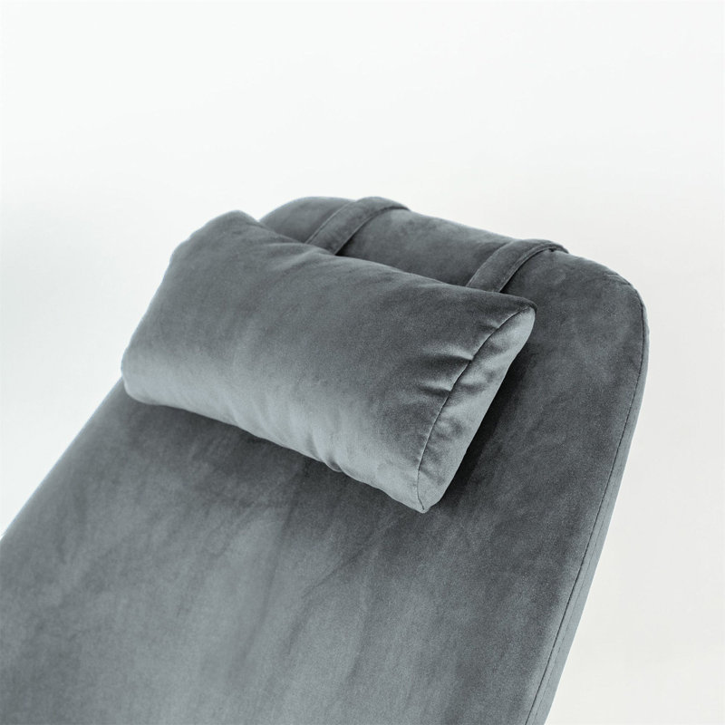 Chaise berçante en velours Chelsea, Gris clair