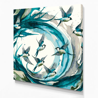 «Birds Sayaca Tanager», art mural sur toile blanche