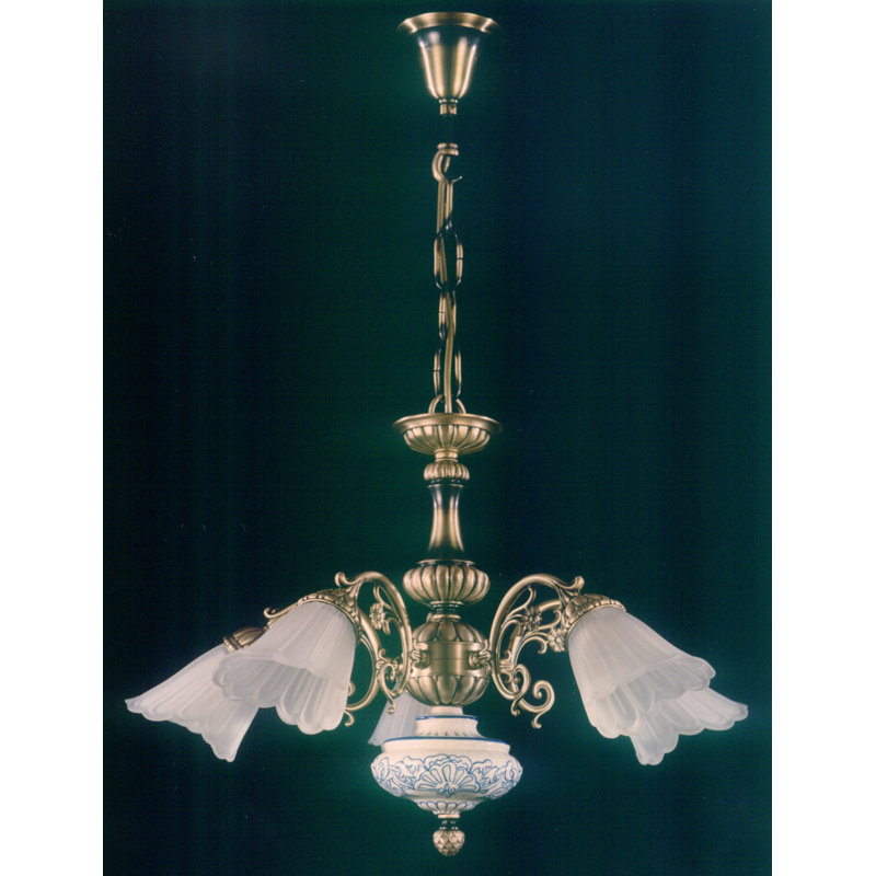 Degeorge 5 - Light Shaded Chandelier, Mat Shaded Flemish