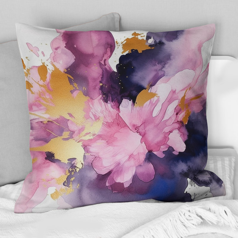 Coussin décoratif mauve et rose I - Fractals