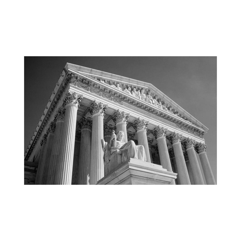 1980s Federal Supreme Court Building Low Angle Front Shot Washington DC USA by Vintage Images - Wrapped Canvas Print