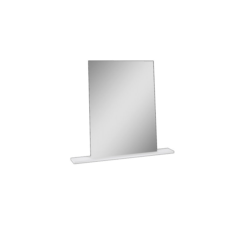 Arcisz Glass Flat Wall Mirror with Shelves, Snow White