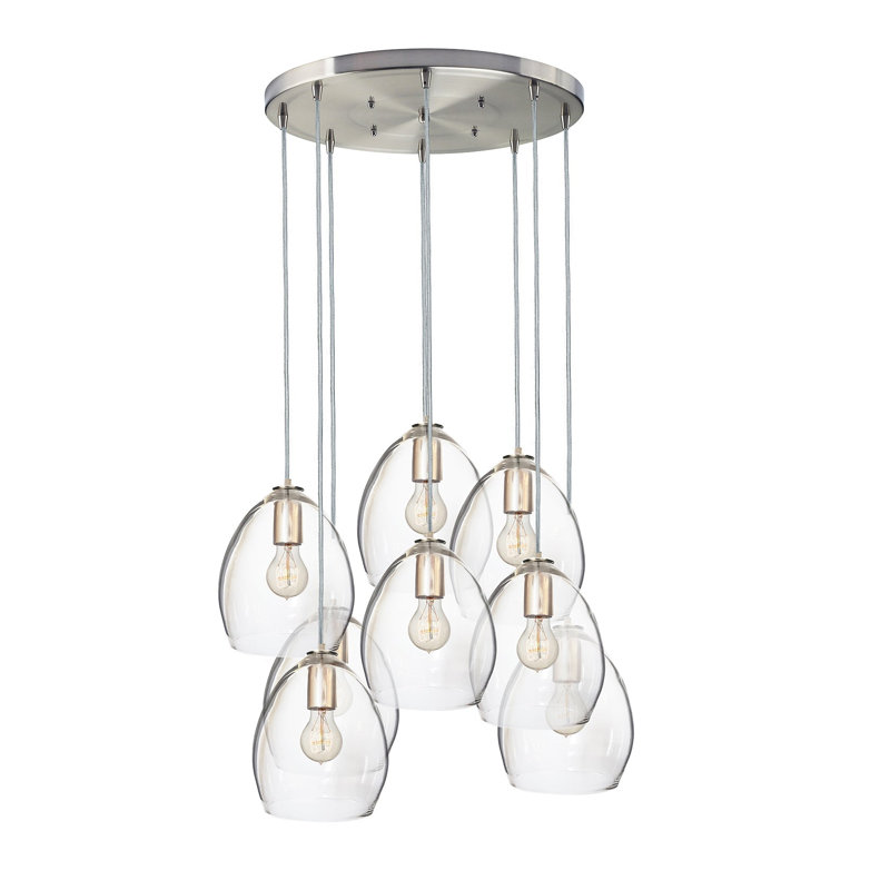Luce 8 - Light Chandelier, Nickel, 84" H x 24" W x 24" D