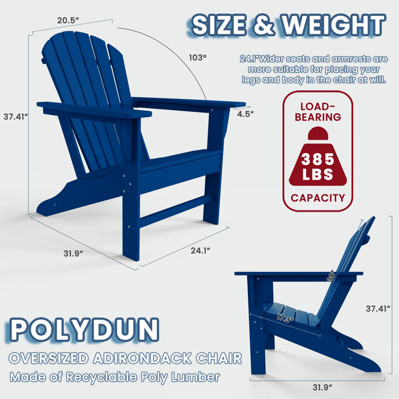 Makowski Outdoor Adirondack Chair, Navy Blue