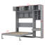 Lit escamotable mural avec bureau, armoire supérieure et tablettes de rangement, lit pliable peu encombrant-473577602-473577631