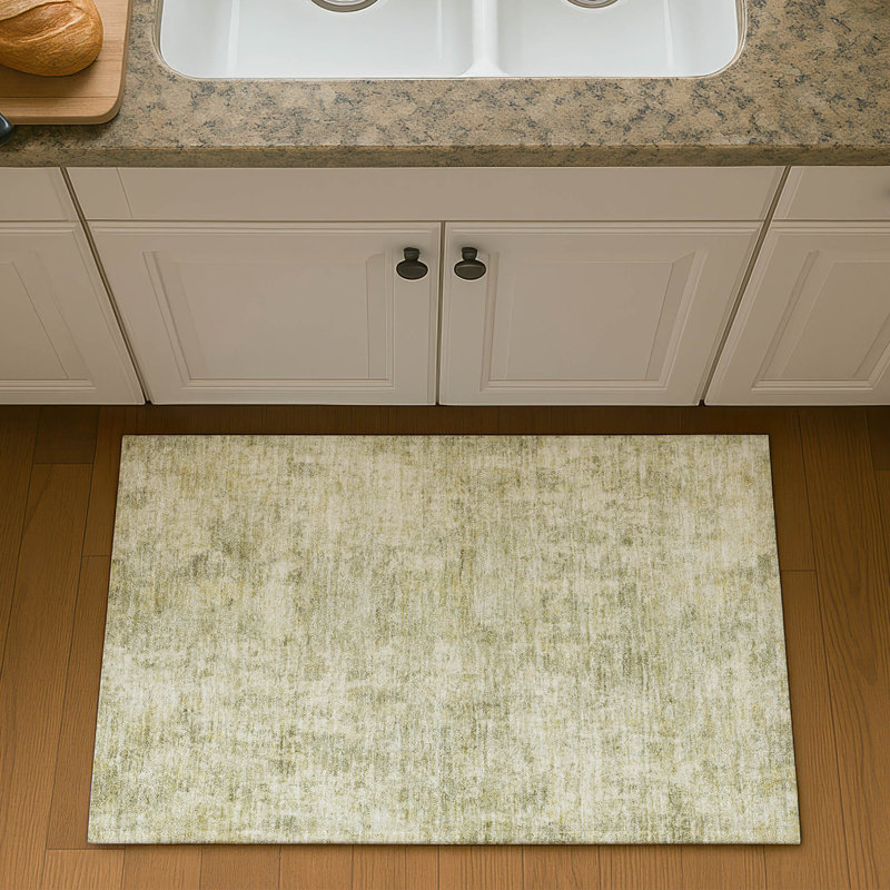Premium Machine Washable Mayfield AMF2061 Abstract Rug, Sage, 1'8" x 2'6"