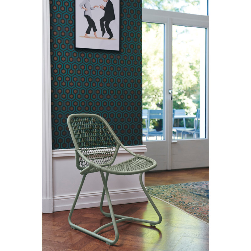 Sixties Outdoor Dining Side Chair, Liquorice
