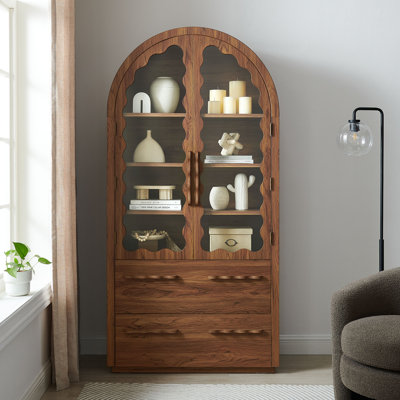 Armoire de cuisine arquée en noyer de 76 pouces Rory