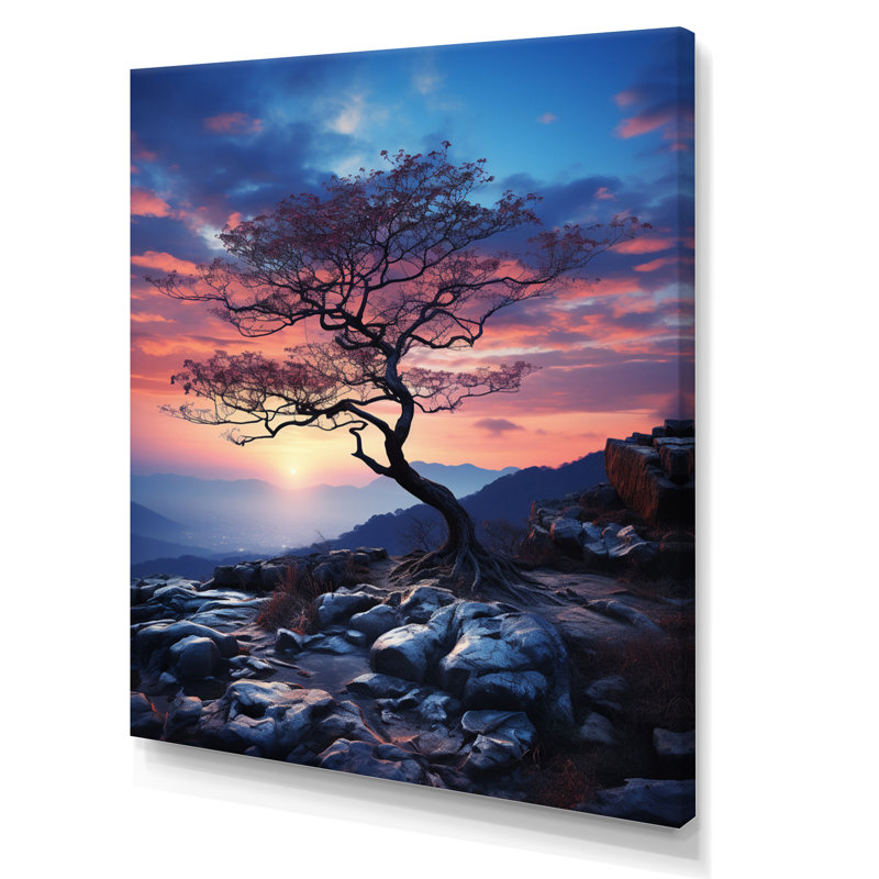 Ciel photo éternelle crépuscule II - art mural floral salon, H 40 po x l 30 po x P 1,5 po, Toile tendue