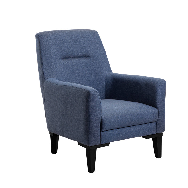 Sky Upholstered Side Chair, Navy Blue, Black