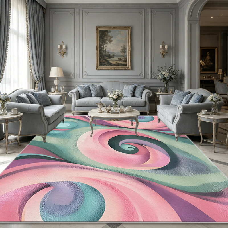 Pastel Swirl Abstract carpet-easy to clean, machine-washable, soft and comfortable; suitable for door mats, kitchens, living rooms, bedrooms, corridors, and laundry areas. Easy to clean, durable carpet for home decoration.