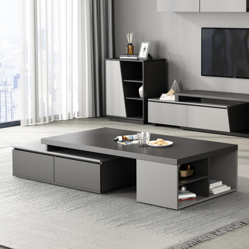 Kevondre 70.9'' Extendable Coffee Table with Storage Drawer