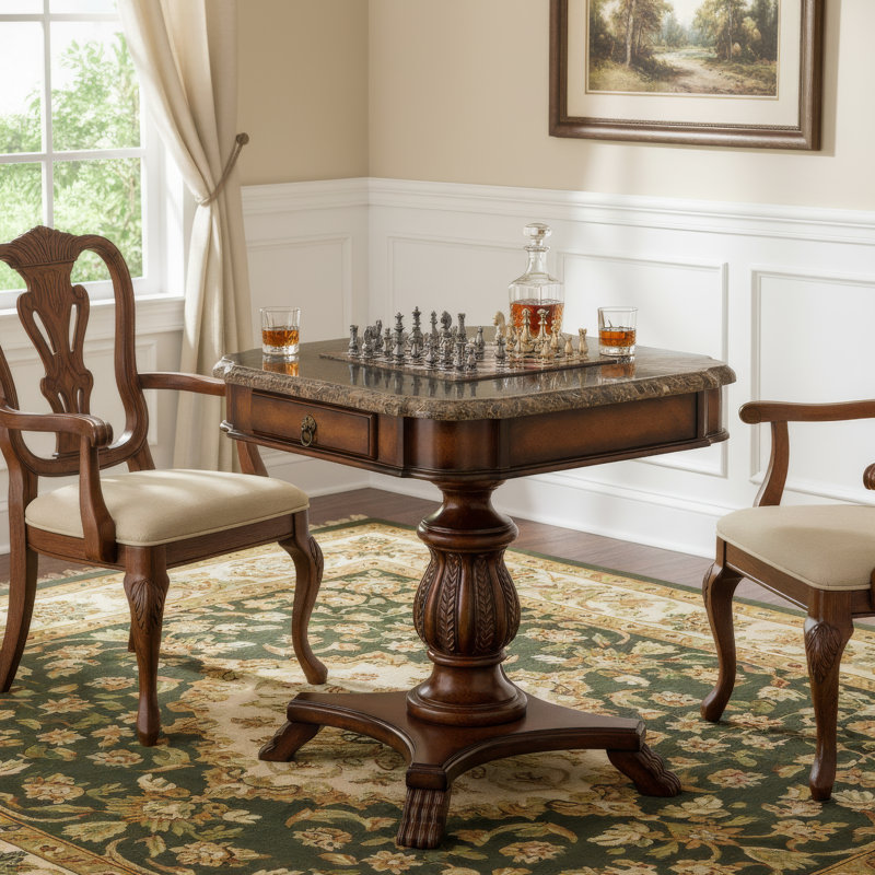 Carlyle Fossil Stone Game Table
