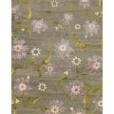 Trinidad Floral Area Rug in Olive Green/Pale Lavender/Ivory