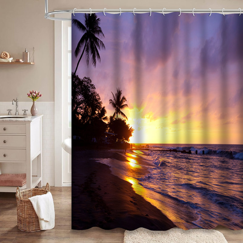 Rideau de douche Hawaii Tropical Beach, L 72 po x l 78 po
