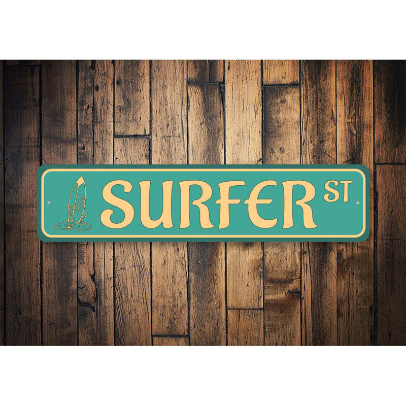 Panneau en aluminium Surfer Street, H 6 po x l 24 po x P 0,06 po