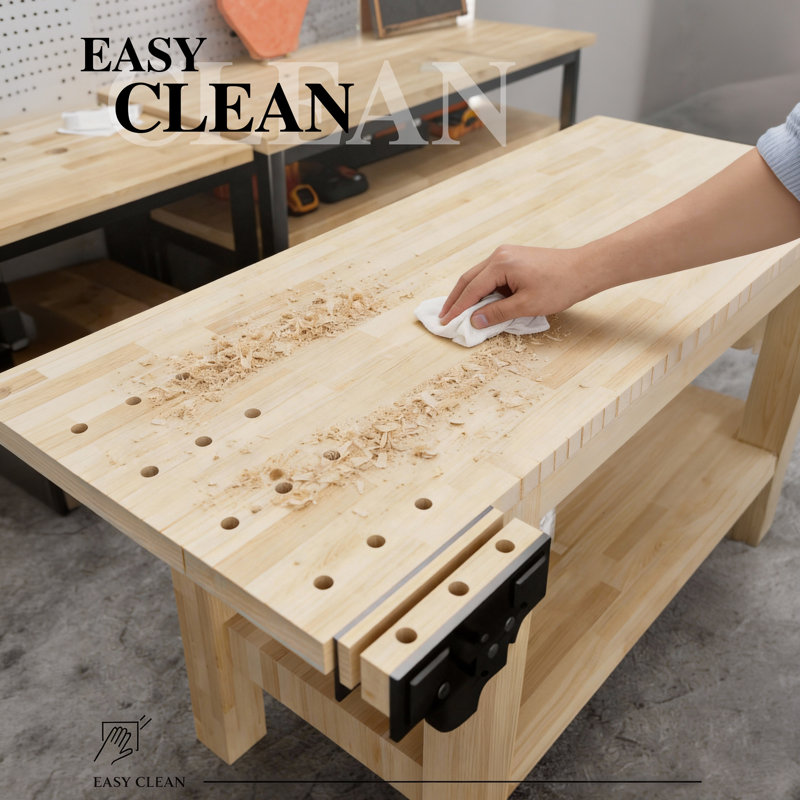 1.5" Thick Solid Birch Wood Butcher Block Countertop, Unfinished DIY Workbench & Island Top George Oliver Size: 1.5" H x 72" W x 25" D