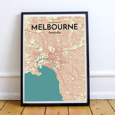 Melbourne City Map - No Frame Print