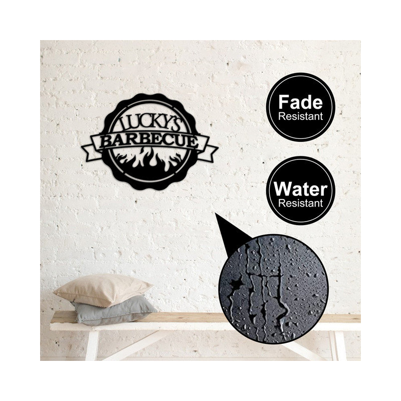 Cemal Water Resistant Steel Text & Numbers Wall Decor