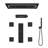 5-Function Luxury LED Thermostatic Shower System with Bluetooth Music, 4 Body Jets, Handheld Shower