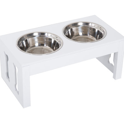 La station de jeu pour chien surélevée blanche de 23 po garde la zone d'alimentation au sec et nettoie la station de nourriture robuste pour une meilleure santé