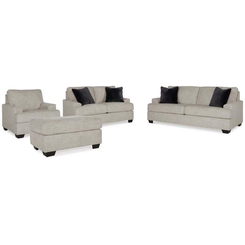 Canapé, causeuse, fauteuil et repose-pieds Vayda