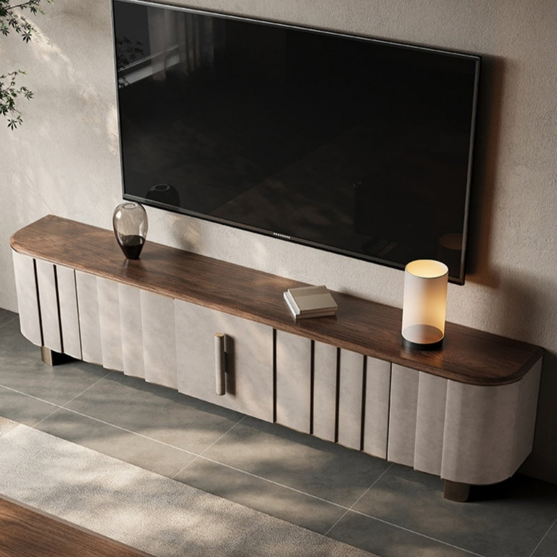 Meuble télé simple et léger, Brun / Gris