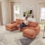 Canapé d'angle modulaire en forme de U Cloud de 122 pouces, canapé-lit en velours côtelé pour salon, moderne, petit espace, montage facile, 4 places avec 2 poufs