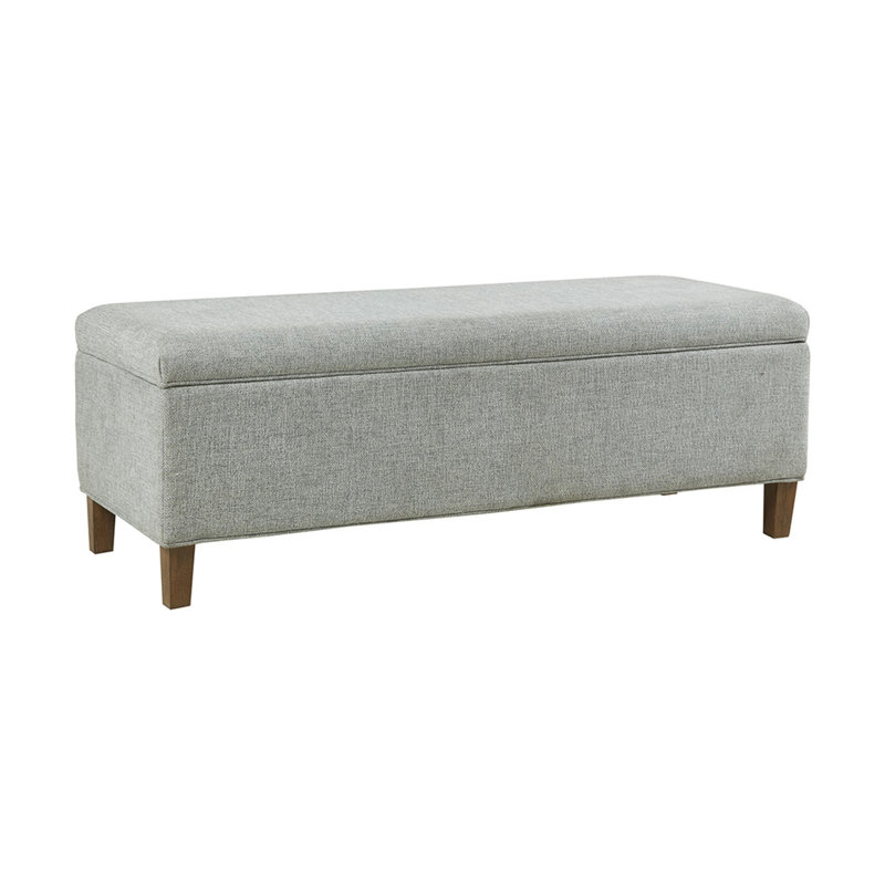Banc de rangement à fermeture douce en tissu d'ameublement bleu