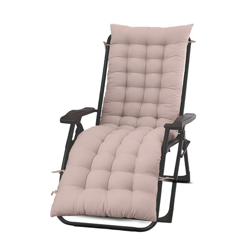 ROYALFORD Sun Lounger Cushion 160x50cm | Thin Padded Recliner Chair Cushion | Full Length Garden Sunbed Replacement Pad with Tie Straps | Breathable Fabric Outdoor Patio Deck Chair Support