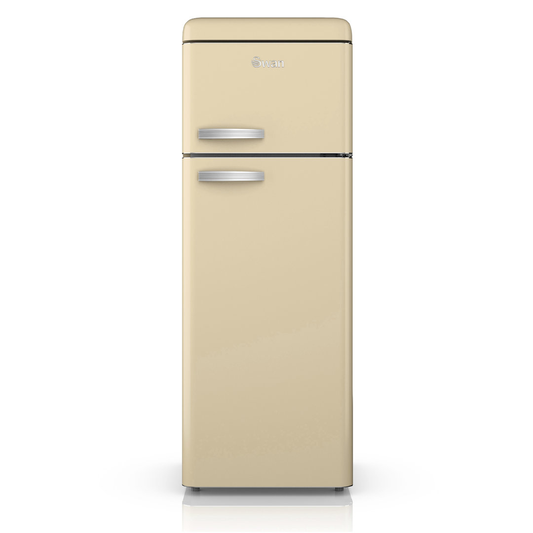 Swan Retro Free Standing Top Mounted 70/30 Split Fridge Freezer with Energy Class E, 3 Adjustable Shelves, Fast Freeze