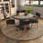 5-Piece Dining Set Mid-Century Modern Wooden Table & Upholstered Chair Set For Home, Kitchen, Dining Room-114651357-114651355