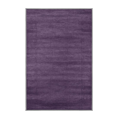 Machine Washable Solid Purple Area Rug
