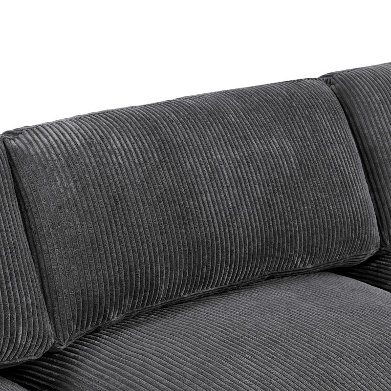 Assuntino 112'' Corduroy Sofa, Gray