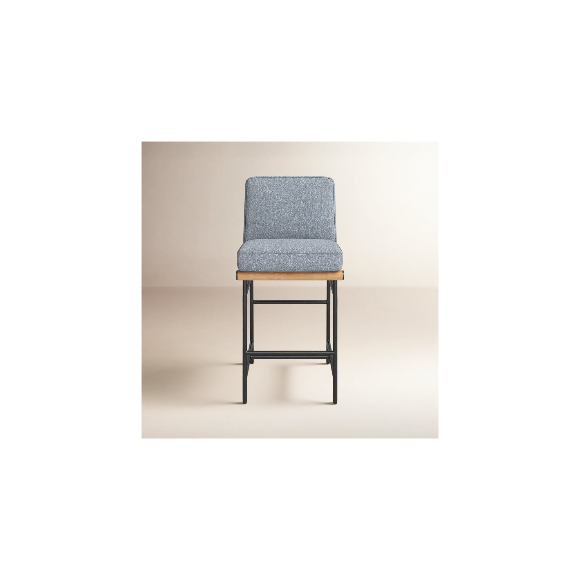 Rooney 26" Upholstered Counter Stool, Nathan Sky Tweed