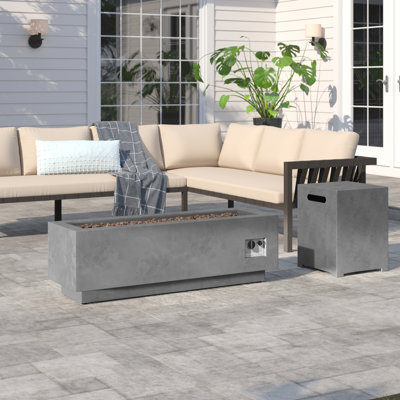 Jair Rectangle Iron Propane Smokeless Fire Pit