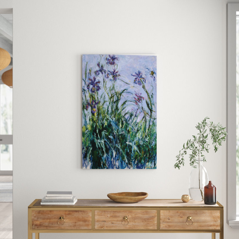 Purple Irises, 1914-17 by Claude Monet - Painting on Canvas, 66.04 cm H x 45.72 cm W, White Floater Framed