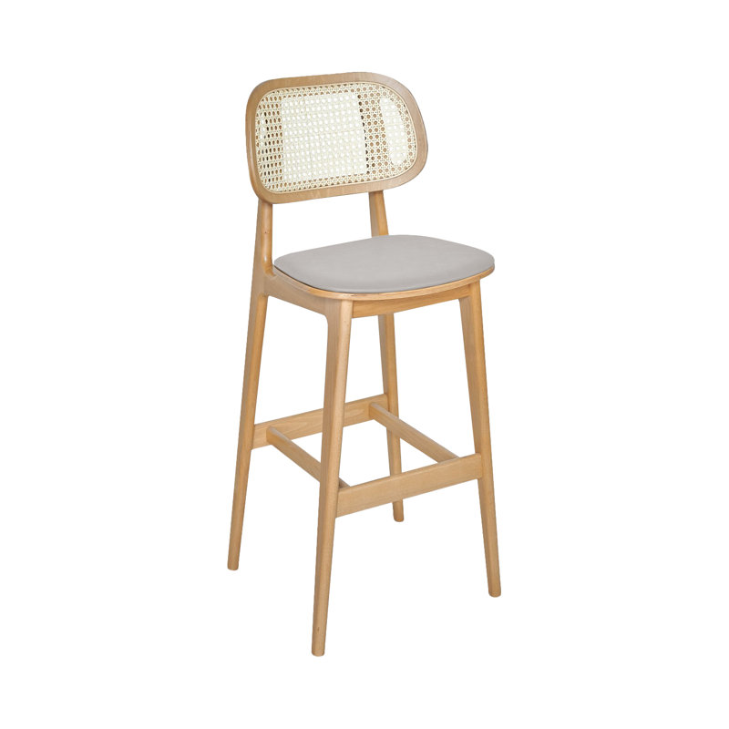 Tabouret 30 "Emma Cane, Brun clair, Gris clair