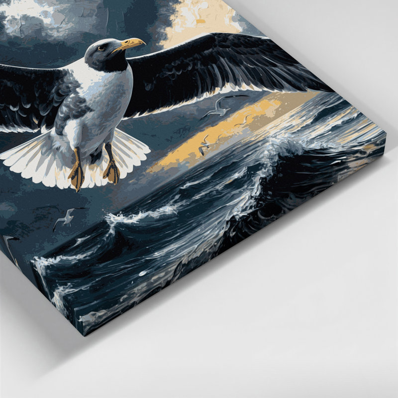 Oiseaux, art mural sur toile bleu, H 20 po x l 24 po