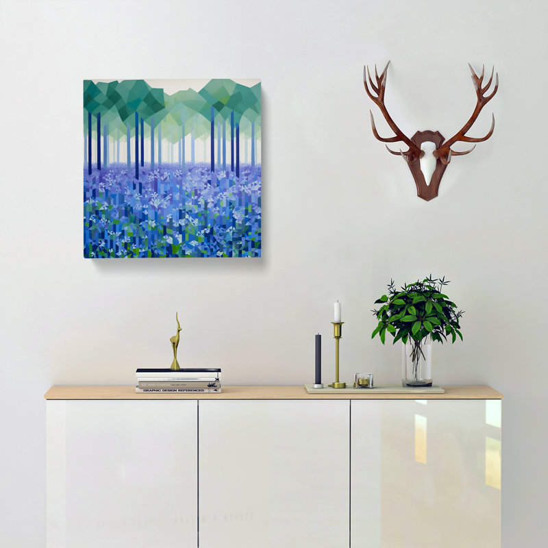 Bluebell Field Suprematism No.1 - Print, 50cm H x 50cm W x 3cm D
