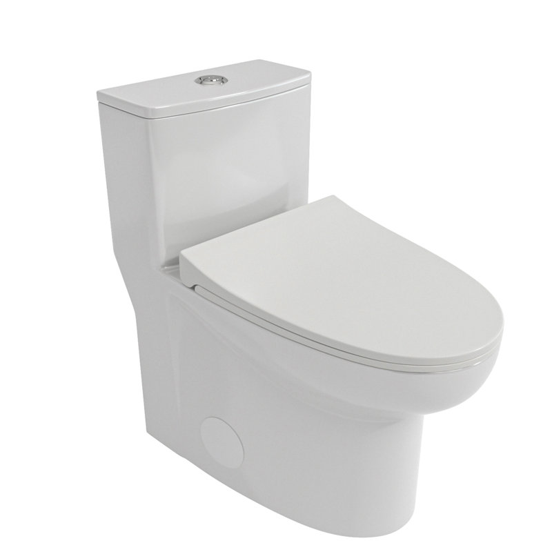 Toilette en céramique une pièce, double chasse avec siège à fermeture en douceur