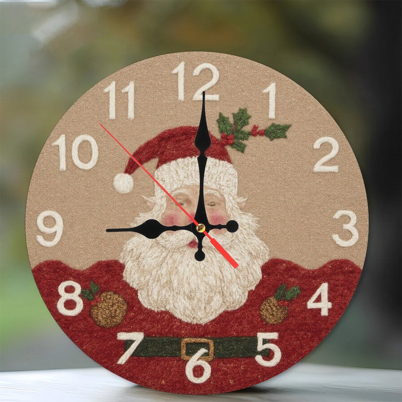 Horloge-Face-Hiver-Forêt-Aurore-Ciel
