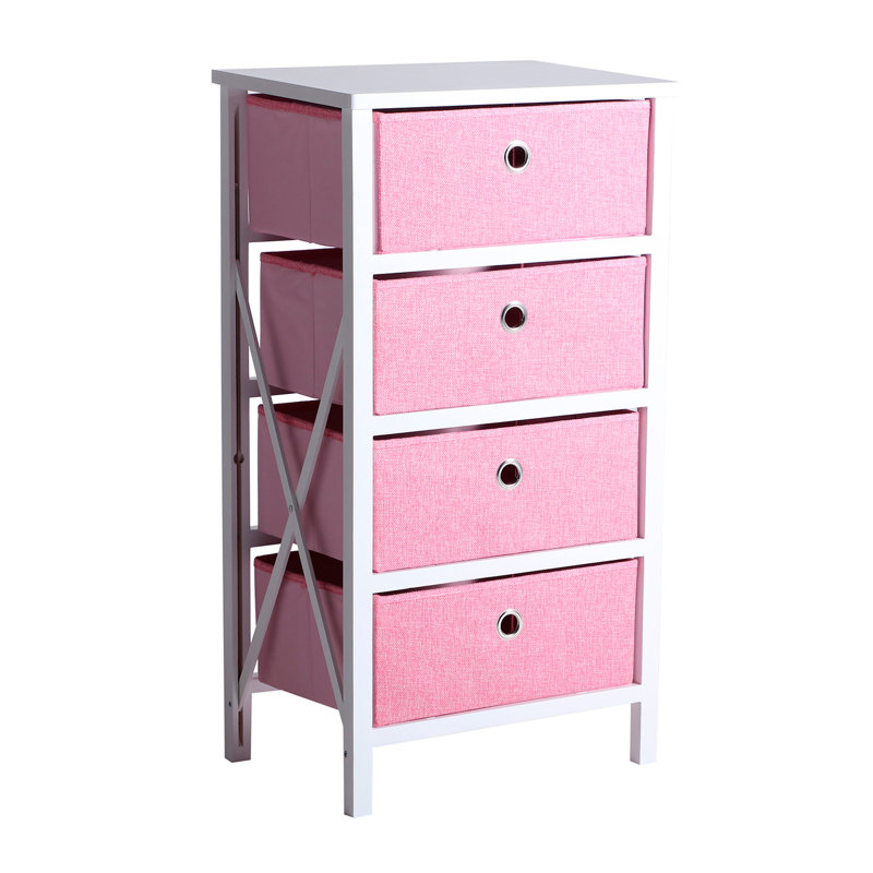 41cm W 4 - Drawer Chest of Drawers, Pink