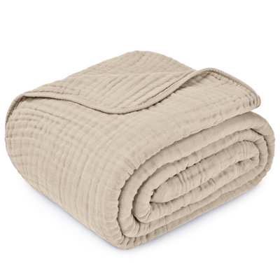 Comfy Cubs Muslin Blanket King, 274 x 229 cm - Soft, Lightweight, Breathable Cotton Blanket - 6-Layered Muslin Fabric