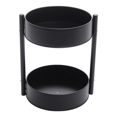 Black double circle rotating spice rack