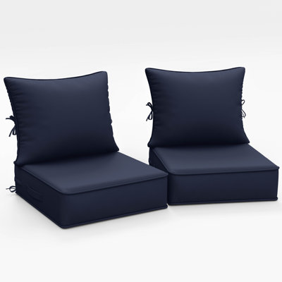 Braun Outdoor Cushions 24X24X5 Patio Chair Cushions Indoor/Outdoor Seat And Back Cushion, Cushions Only (Set Of 2)