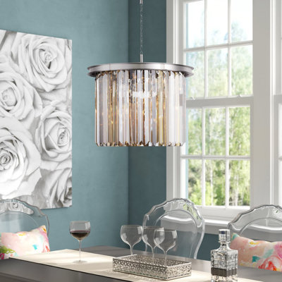 Lustre tambour en cristal 6 lumières Yazmin