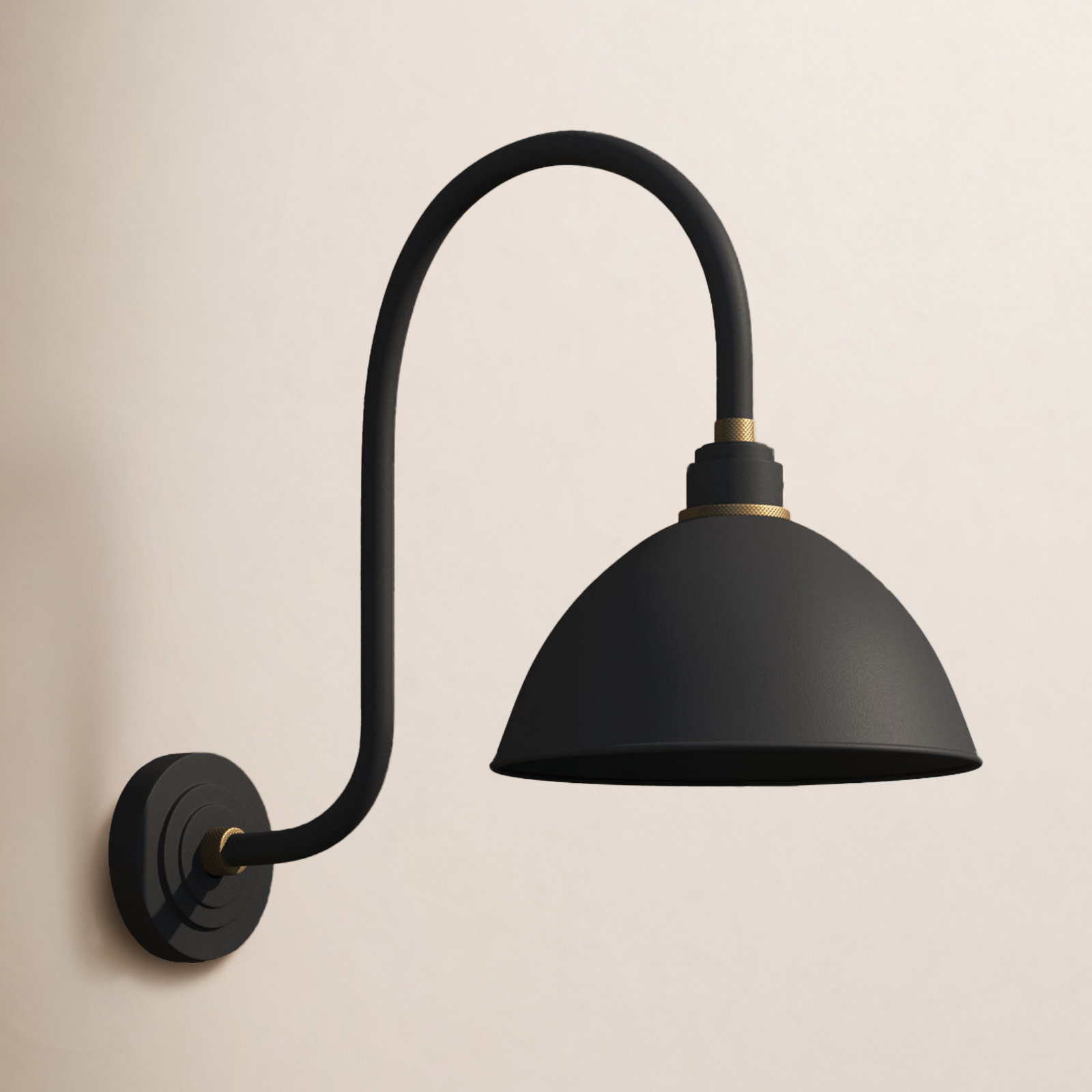 Bertram Single Light Bell Outdoor Wall Light, 17" H x 12"  W x 20" D, Black
